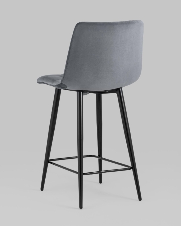 Стул полубарный Джанго велюр тёмно-серый ( набор 2 шт)