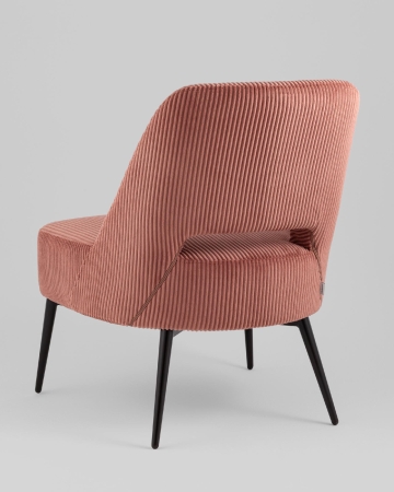 Кресло лаунж Бостон велюр рельефный коралловый
