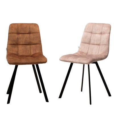 Стул CHILLI SQUARE VT5001-2 античный бежевый, велюр без "пальчиковый", черный каркас