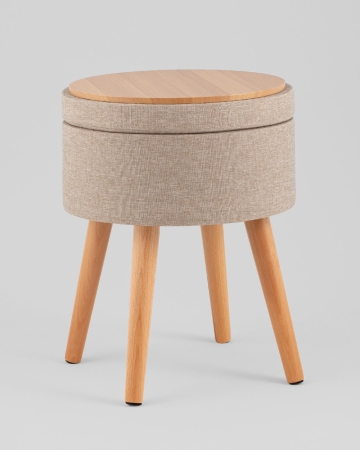 Пуф с ящиком Store Woody рогожка бежевая