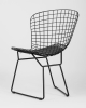 Стул обеденный Bertoia черный с черной подушкой Стул обеденный Bertoia черный с черной подушкой
