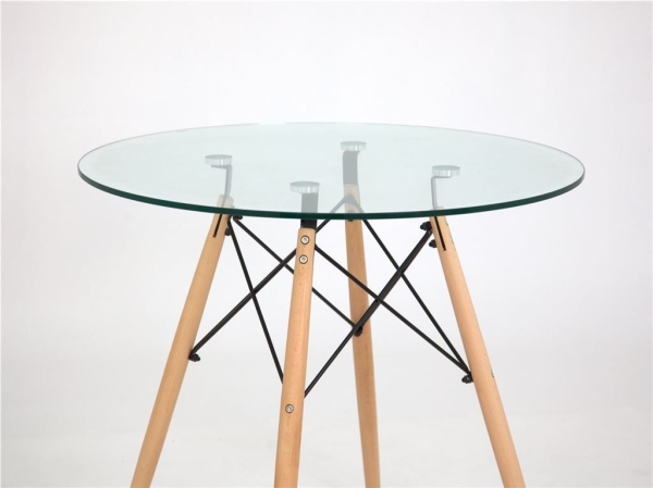 Стол кухонный обеденный круглый Луи со стеклянной столешницей Стол кухонный обеденный круглый Луи со стеклянной столешницей