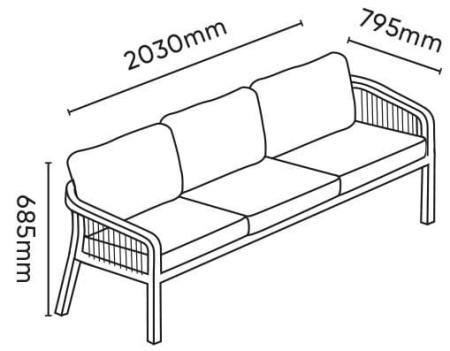Диван деревянный трехместный Tagliamento Ravona KD бежевый