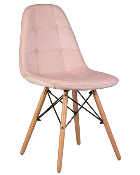 Стул обеденный BENNET ножки светлый бук, пудрово-розовый велюр HLR-39