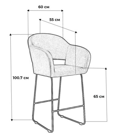 Кресло полубар Oscar Розов/Линк золото