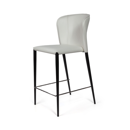 Стул полубарный Albert кожа белый