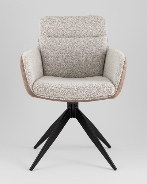 Стул обеденный Waldo светло-серый c бежевой экокожей Стул обеденный Waldo светло-серый c бежевой экокожей