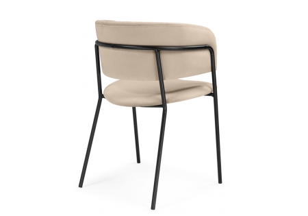 Стул на металлокаркасе Осло темно-бежевый (H-07), черный