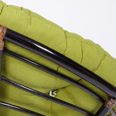 Кресло-качалка "PAPASAN" w 23 и 01 B с подушкой, античный черно-коричневый, флок олива, 23