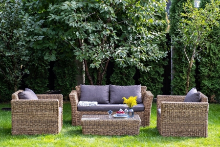 Кресло "Капучино" из искусственного ротанга (гиацинт), цвет соломенный