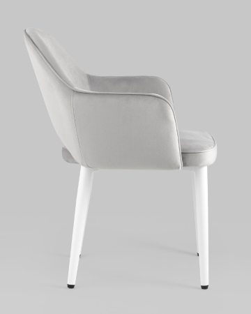 Стул Венера велюр серый ножки белые