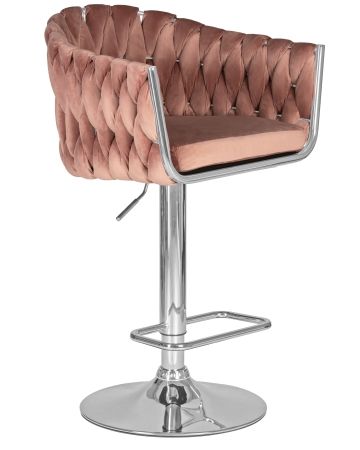 Стул барный MARCEL пудрово-розовый велюр MJ9-32