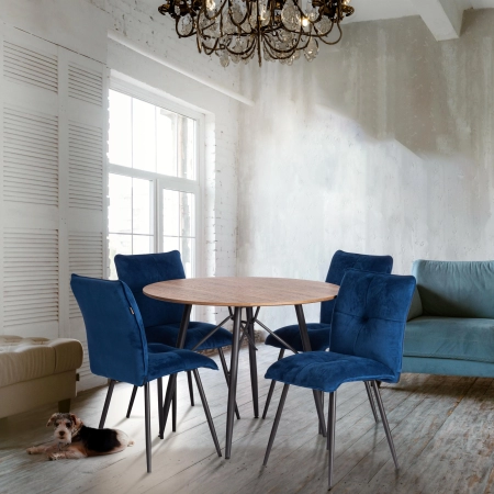 Стул обеденный Sweet синий велюр