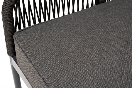 "Канны" модульная угловая лаунж-зона из роупа (веревки), цвет темно-серый