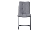 Стул SKY 6800 серый JJ12-17, черный кант PU, черный металл с напылением