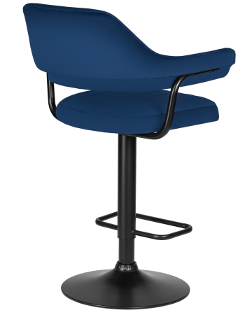 Стул барный CHARLY черный, синий велюр MJ9-117