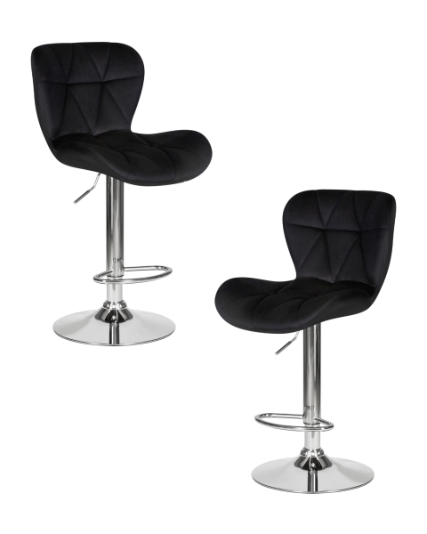 Набор 2 шт Стул барный BARNY, черный велюр (MJ9-101)
