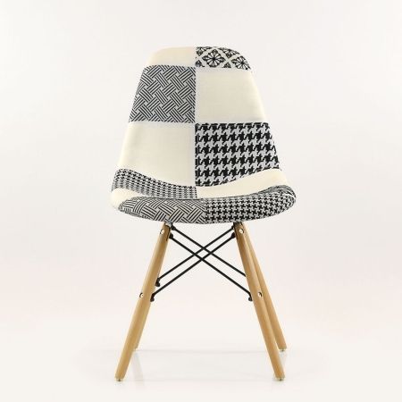 Стул Eames Style Patchwork черно-белый