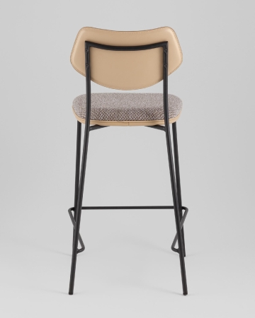 Стул полубарный Casey серо-коричневый с бежевой экокожей