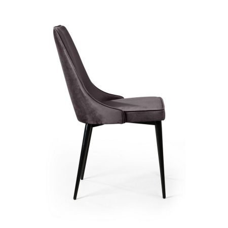 Стул Oliver бархат антрацит, черный конус