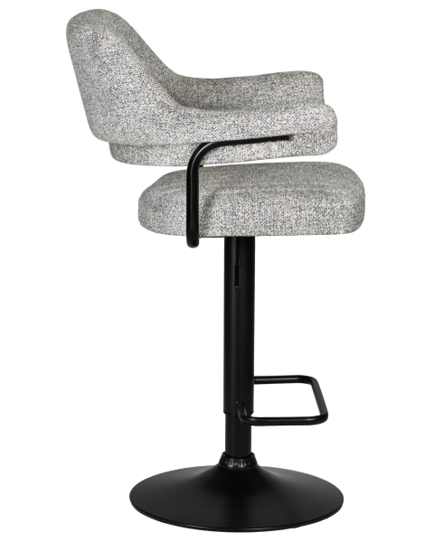 Стул барный CHARLY BLACK светло-серый твид LEO04