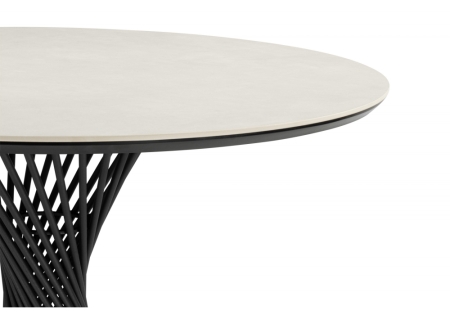 Керамический стол Вивиен 90 carmen light grey, черный