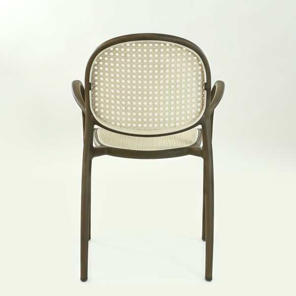 Кресло N-70 цвет кофейный с белой сеткой