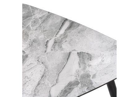 Стеклянный стол Рамси мрамор серый