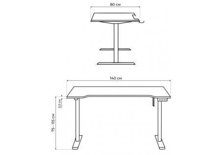 Компьютерный стол Маркос 140х80 зеленый , белый
