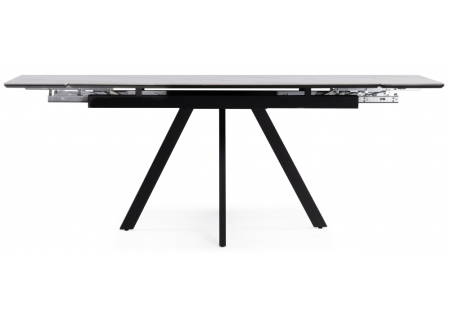 Керамический стол Вилли 140(200)х80 белый мрамор, черный