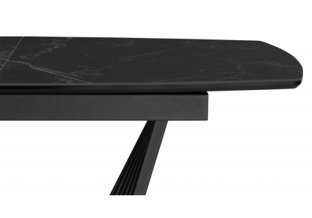 Керамический стол Вейл 140(180)х80 черный мрамор, черный