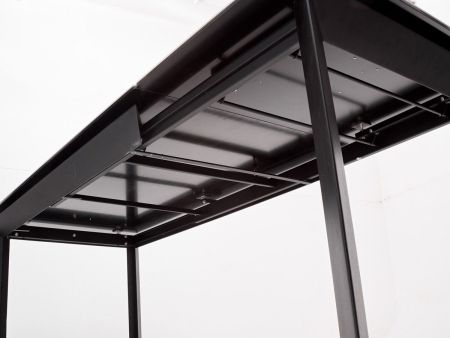 Стол CREMONA 140 HIGH GLOSS STATUARIO белый мрамор глянцевый, керамика, черный каркас