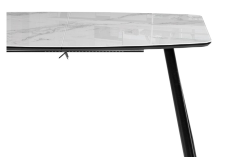 Стол Эмма вставка стекло, черный, черная шагрень