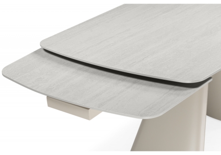 Керамический стол Grig 165(240)x90 серо-бежевый