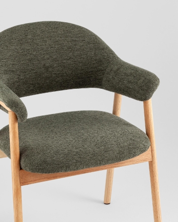 Стул обеденный Tavu с деревянными ножками зеленый