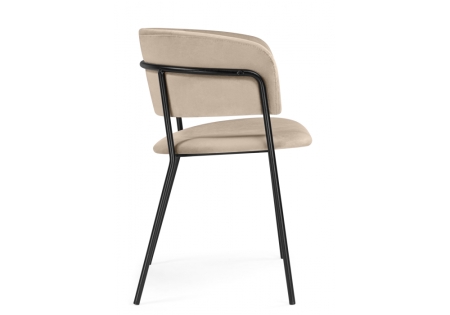 Стул на металлокаркасе Осло темно-бежевый (H-07), черный