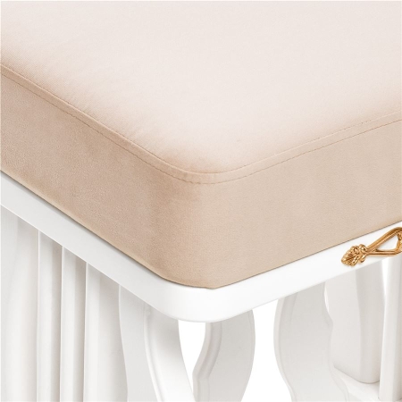 Банкетка Джульетта белый и бежевый, дерево и ткань