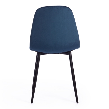 Стул BREEZE (mod. 4724) вельвет и металл, 44х53х87 см, синий и черный