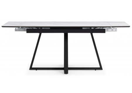 Керамический стол Памелла 120(180)х80 snow alpin, черный