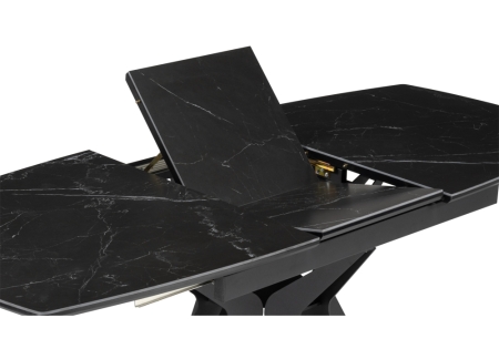 Керамический стол Риполь 140(180)х80 черный мрамор, черный