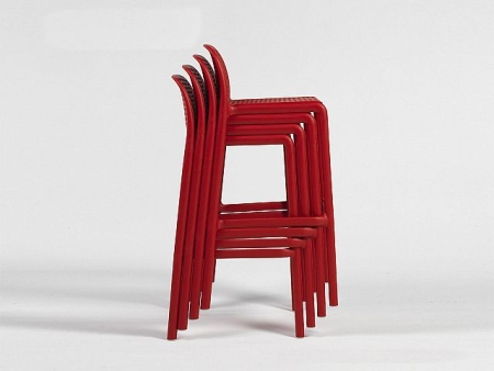 Стул пластиковый полубарный Lido Mini красный