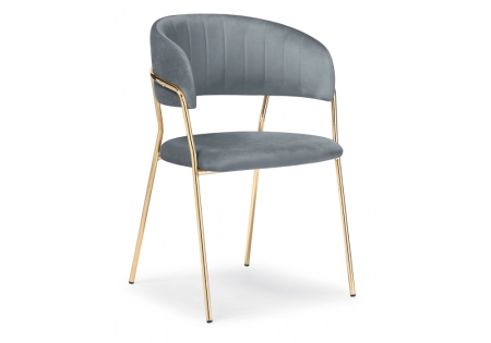 Стул на металлокаркасе Kamelia серый, золотой