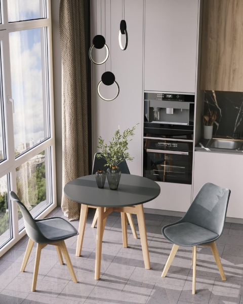 Стул FRANKFURT велюр серый