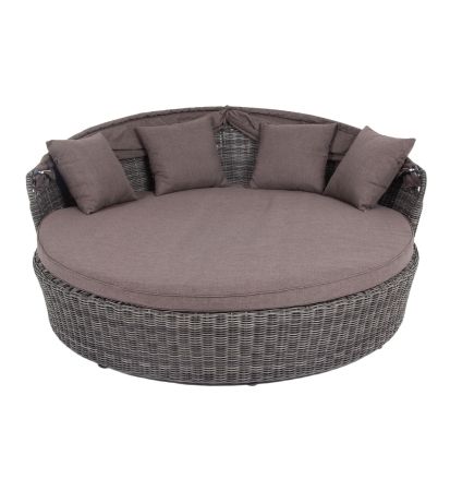 Плетеная кровать "Стильяно" круглая, цвет графит