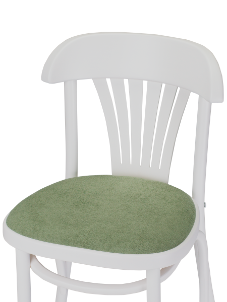 Стул Астра белый, букле зеленый MOSS 615