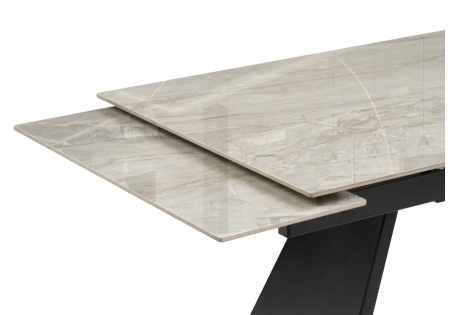 Керамический стол Хорсборо 140(200)х80х79 серый, черный