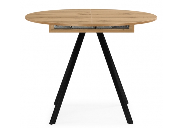 Стол деревянный Карпер 90(120) дуб вотан, черный матовый