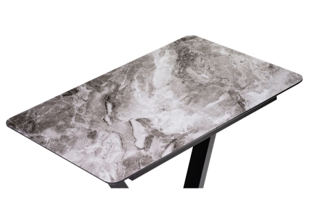 Стеклянный стол Бугун мрамор серый, черный