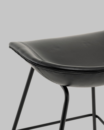 Стул полубарный Фуриоса экокожа черный