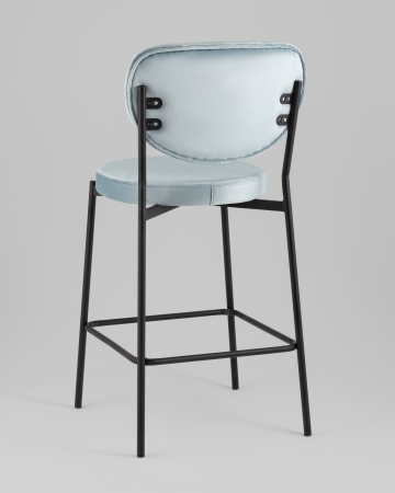 Стул полубарный Барбара NEW велюр серо-голубой NC